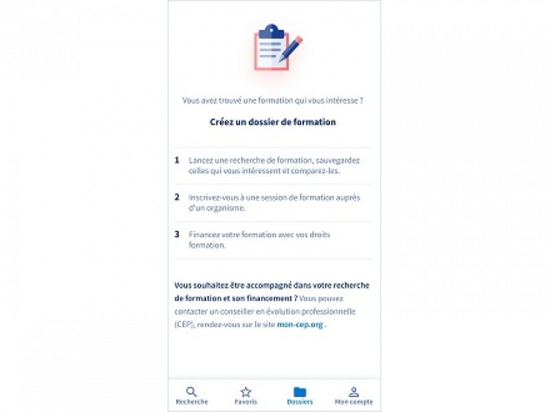 Une application pour gérer son compte formation