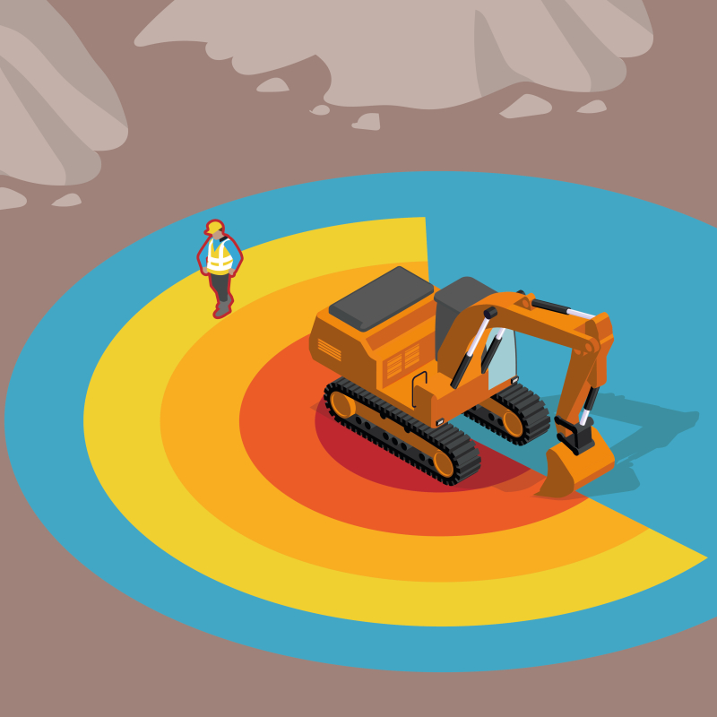 Un système de vision assistée à 360° sur pelle hydraulique pour détecter les piétons