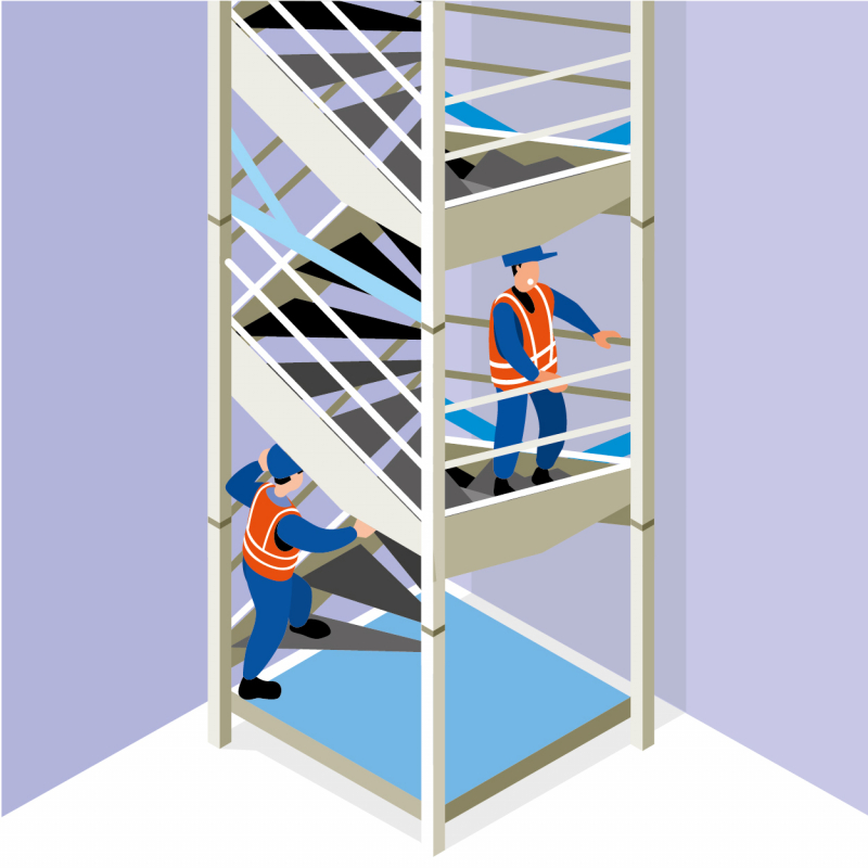 Accéder en hauteur avec un escalier sécurisé en éléments manuportables
