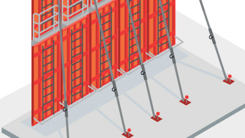 Stabiliser des banches ou des préfabriqués par ancrage sur la structure en construction à l’aide de tirefonds