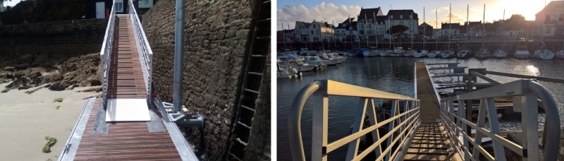 07 Les accès aux pontons flottants peuvent parfois présenter des pentes importantes en fonction des marées