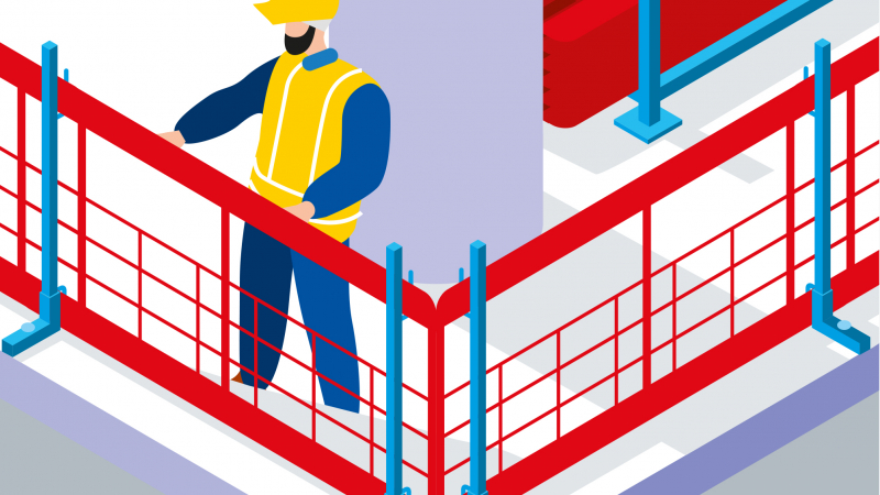 Installer des garde-corps temporaires en rives de plancher