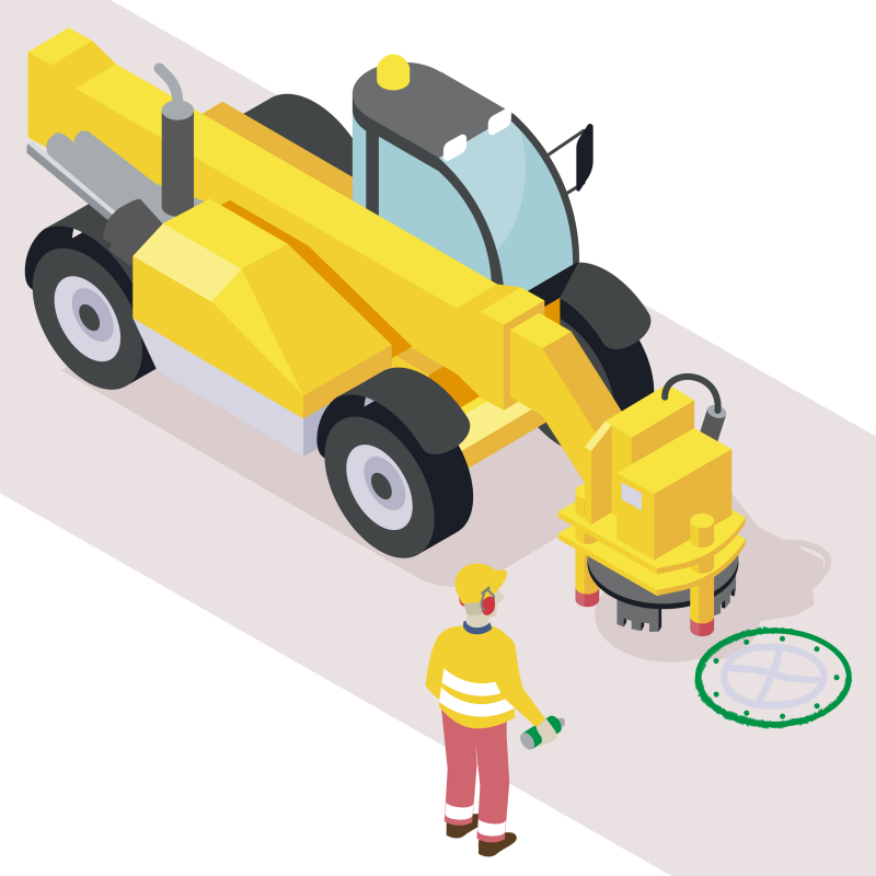 Remplacer des tampons de voirie grâce à une détoureuse hydraulique