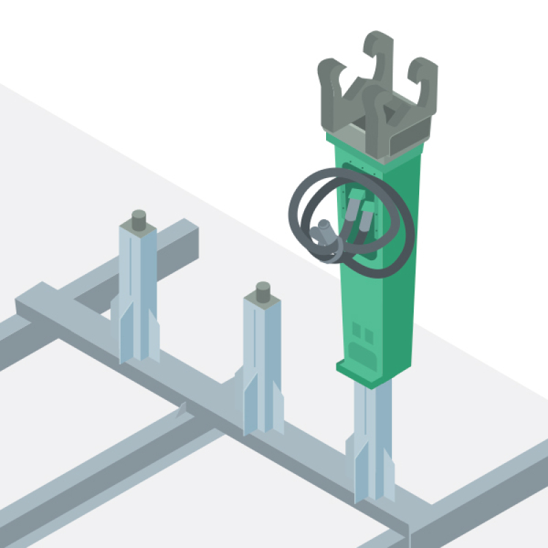 Un rack "maison" pour optimiser le stockage des brise-roches hydrauliques au dépôt