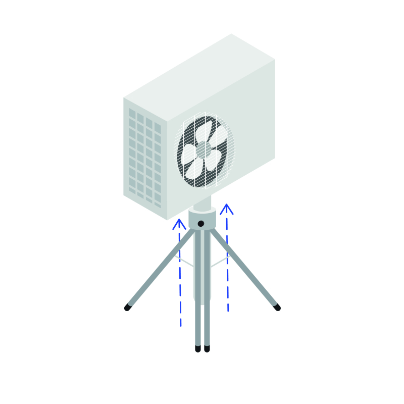 Monter les climatiseurs avec un élévateur électrique