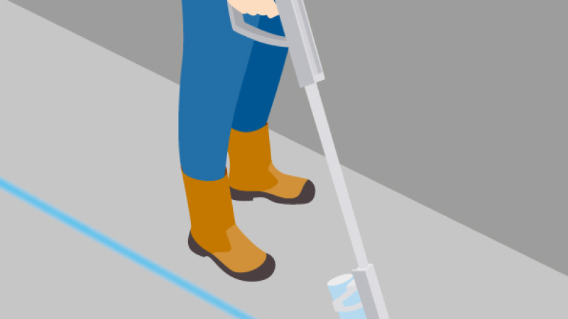 Marquage des réseaux à l'aide d'une canne pour traceur