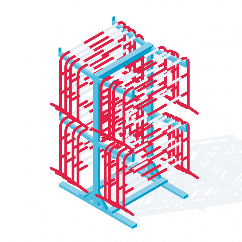Ranger et transporter facilement les barrières de chantier avec un rack de stockage