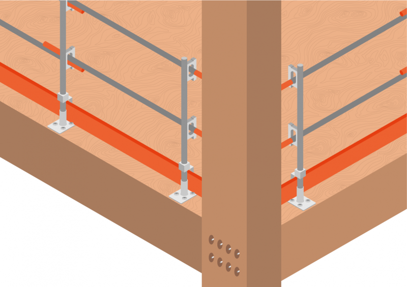 S16018 - Fixation garde-corps sur plancher bois