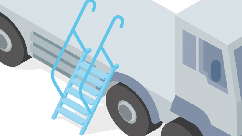 Sécuriser l’accès aux remorques de camion avec un escalier