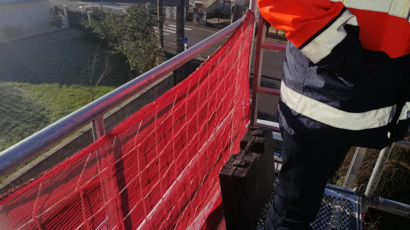 Filet de sécurité doublé pour protections collectives en hauteur