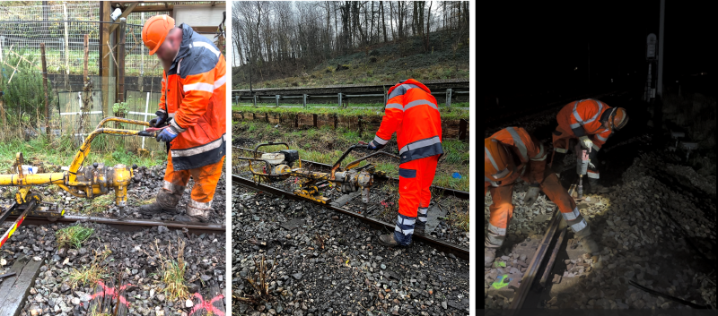Poseur voies ferrées