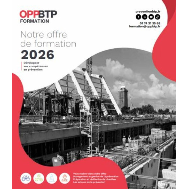 Le catalogue de formations 2026 de l’OPPBTP est disponible