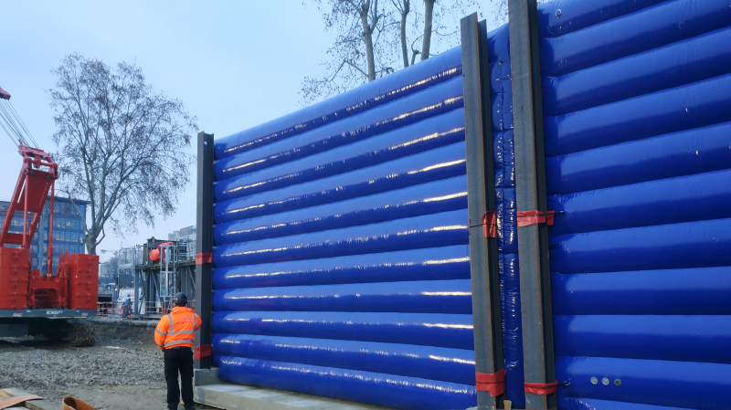 Des structures gonflables pour réduire les nuisances sonores sur les chantiers