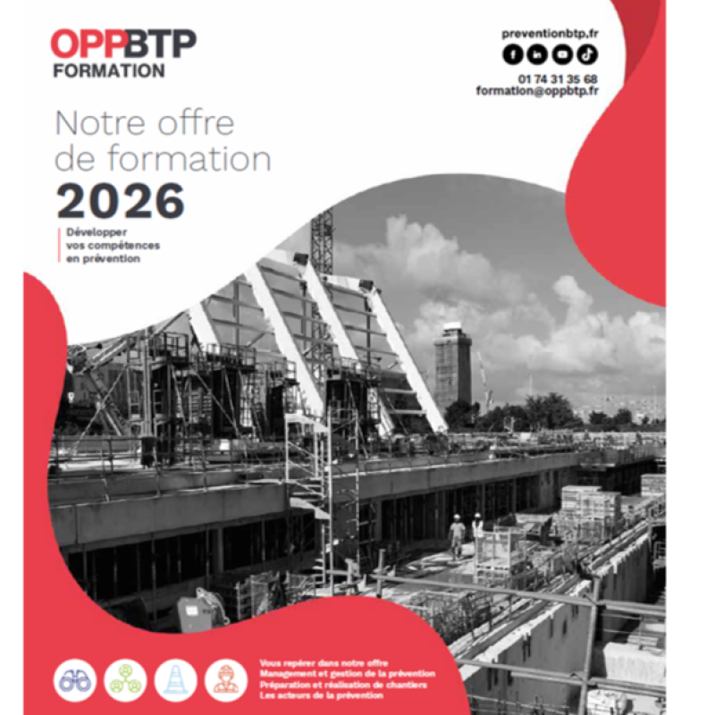 Le catalogue de formations 2026 de l’OPPBTP est disponible