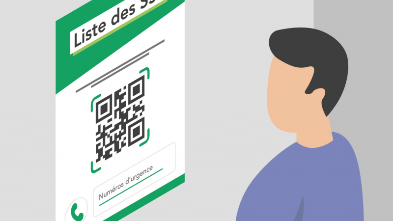 Un QR code pour accéder à la liste des sauveteurs secouristes du travail (SST) dans l'entreprise