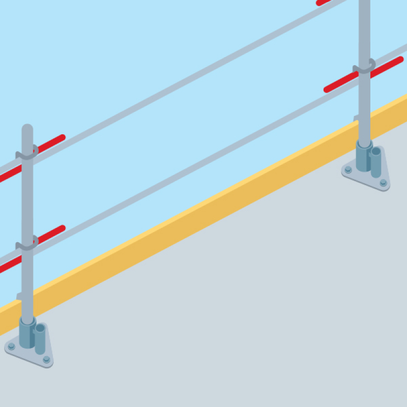 Un support deux-en-un pour fixer des potelets de garde-corps