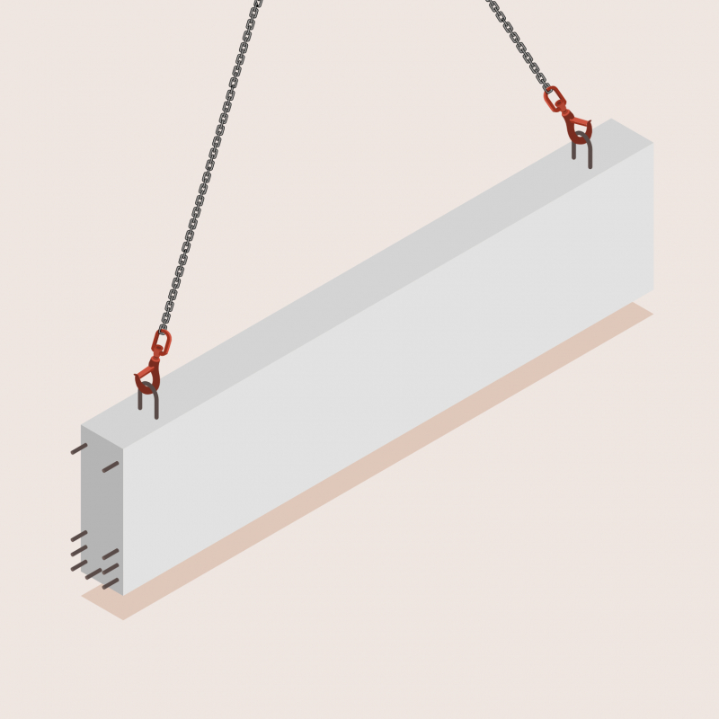 Assurer la manutention des poutres préfabriquées en béton avec des boucles de levage