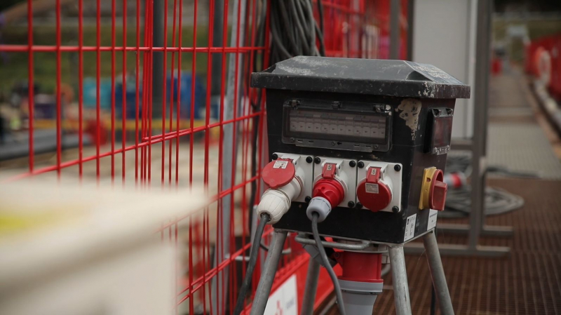 Coffret électrique sur chantier.