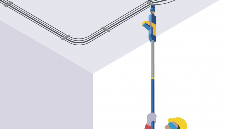 Fixer les supports de réseaux de chauffage du plafond depuis le sol