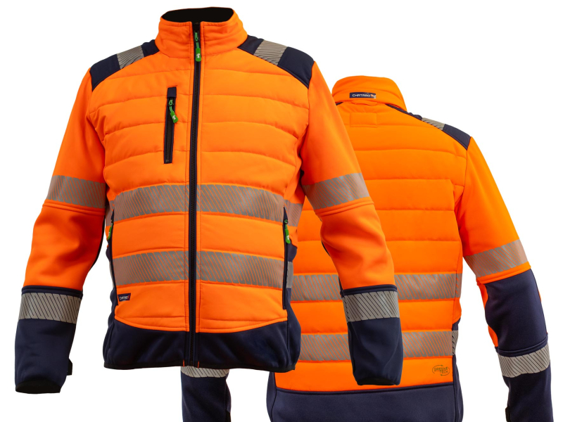 Un blouson technique imperméable à haute visibilité