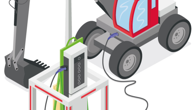 Alimenter les engins de chantier avec une borne de recharge électrique itinérante