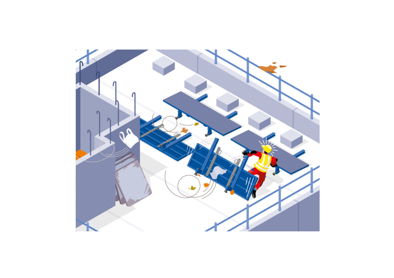 Écrasé par un coffrage universel de poutre