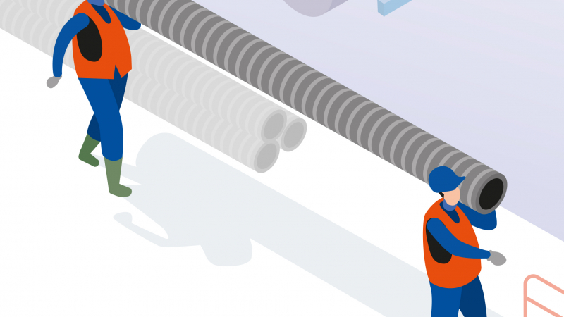 Réseaux d'eau pluviale : poser des tubes annelés double paroi