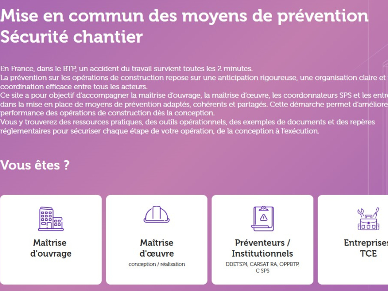 En Haute-Savoie, une plateforme pour tous les acteurs de la construction au service de la prévention