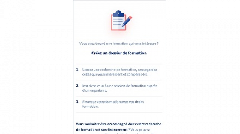Une application pour gérer son compte formation